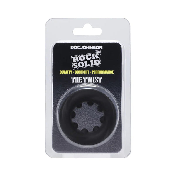 Rock Solid The Twist Silicone C - Ring Black - TruLuv Novelties