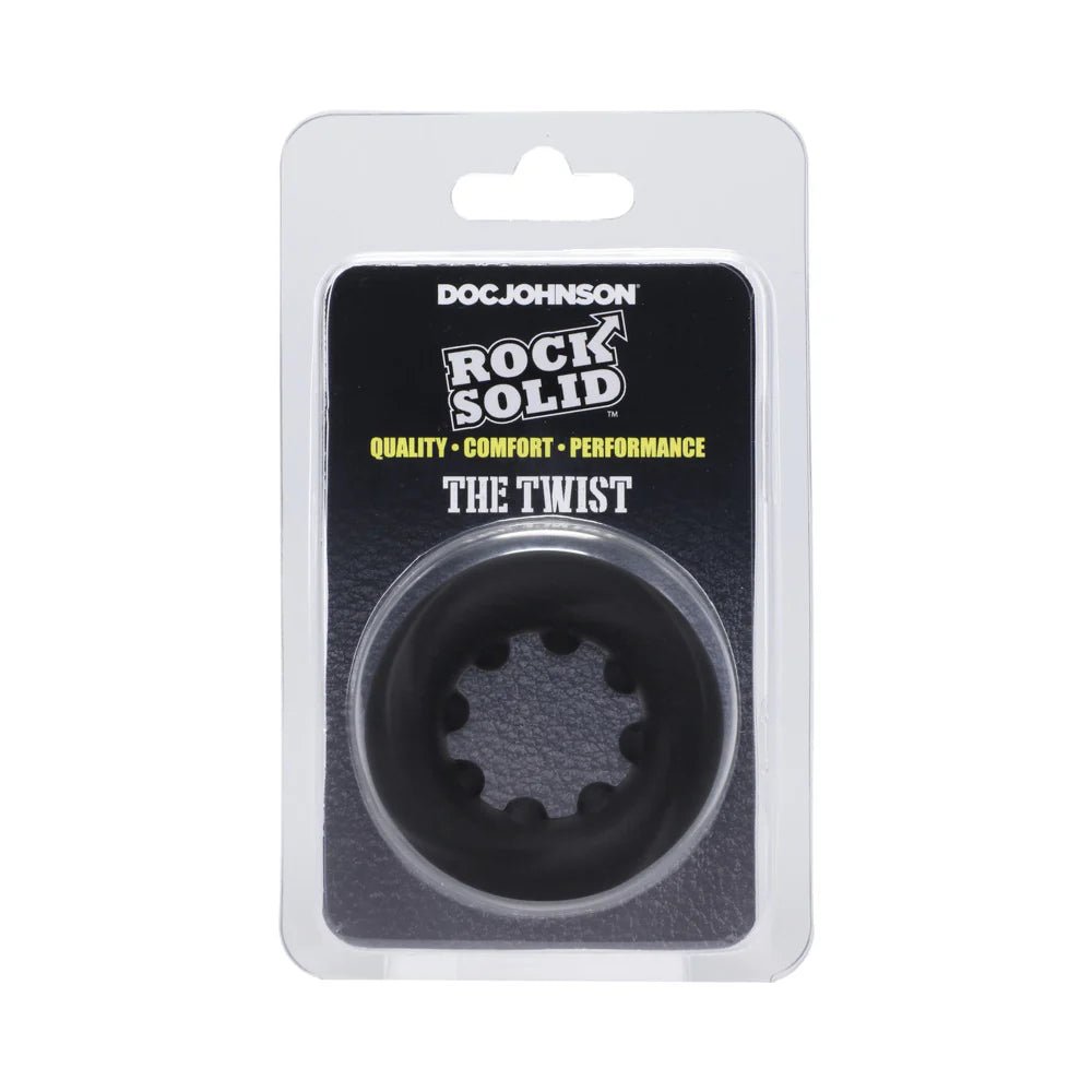 Rock Solid The Twist Silicone C - Ring Black - TruLuv Novelties