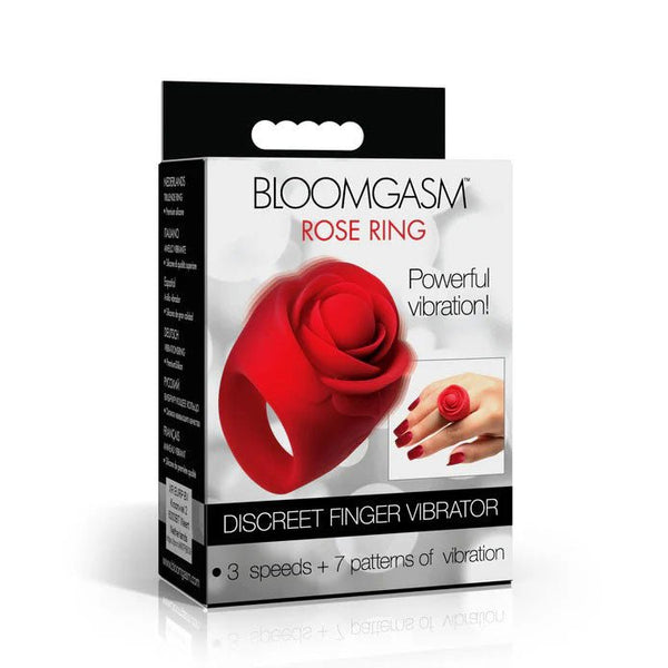 Rose Ring Discreet Finger Vibrator - Red - TruLuv Novelties