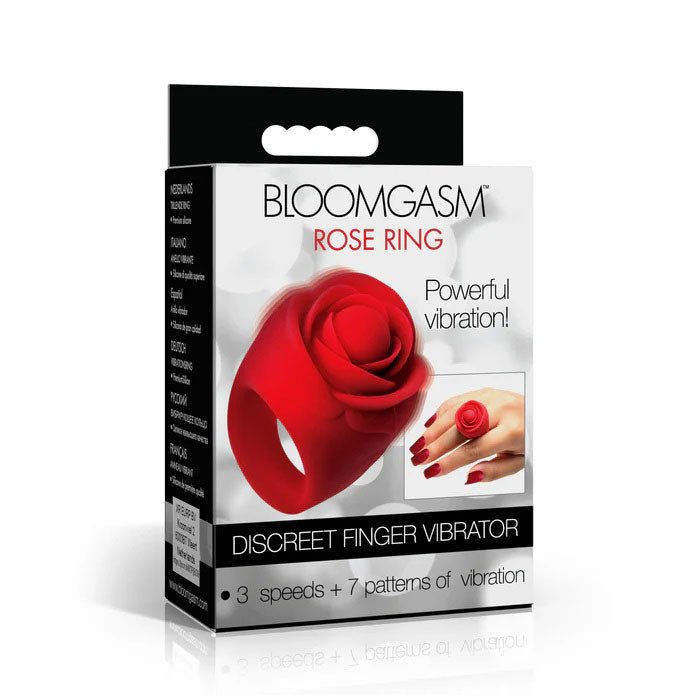 Rose Ring Discreet Finger Vibrator - Red - TruLuv Novelties