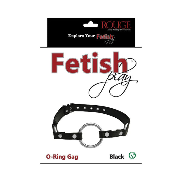 Rouge Fetish Play Vegan O - Ring Gag Black - TruLuv Novelties