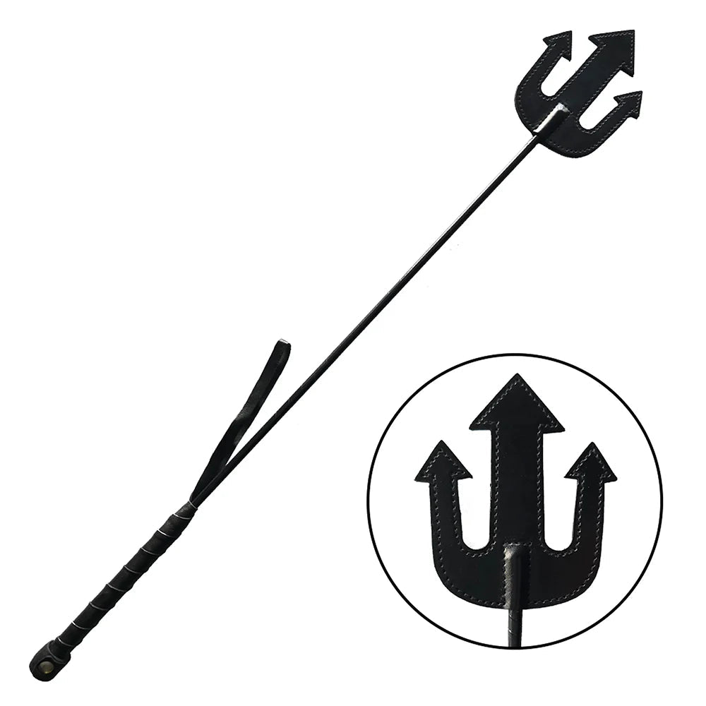 Rouge Leather Devil Riding Crop Black - TruLuv Novelties