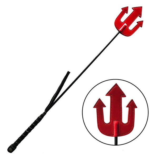 Rouge Leather Devil Riding Crop Red - TruLuv Novelties