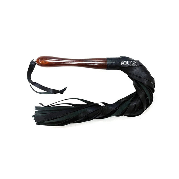 Rouge Wooden Handle Flogger Black - TruLuv Novelties