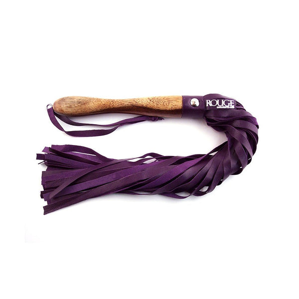 Rouge Wooden Handle Flogger Purple - TruLuv Novelties