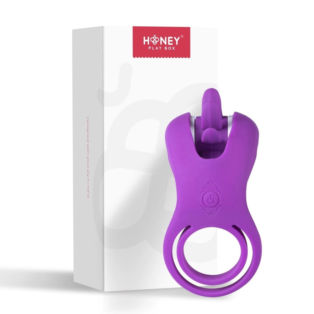 Roxy - Tongue Clit Licker and Cock Ring - Purple - TruLuv Novelties