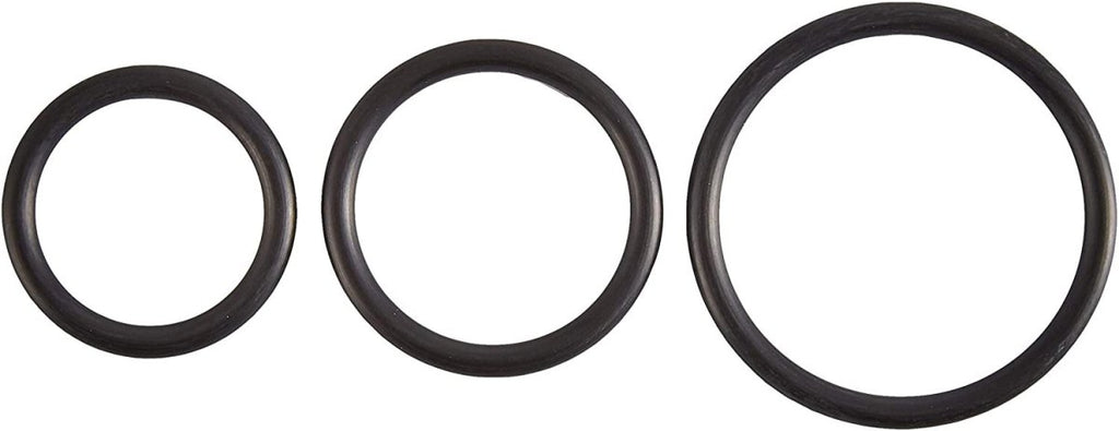 Rubber Cock Ring Set - Black - TruLuv Novelties