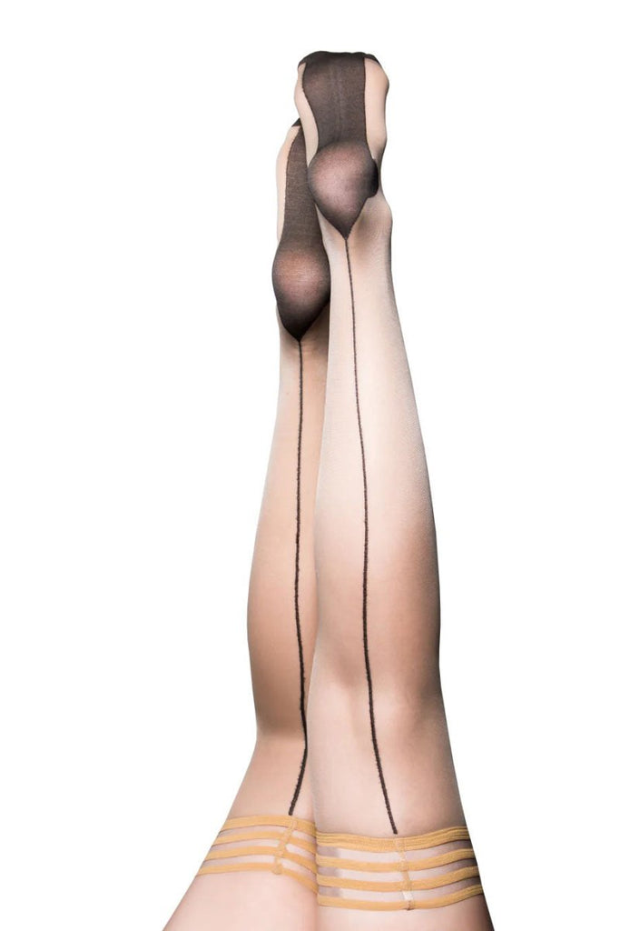 Ruby - Cuban Heel Thigh High - Size - Nude - TruLuv Novelties