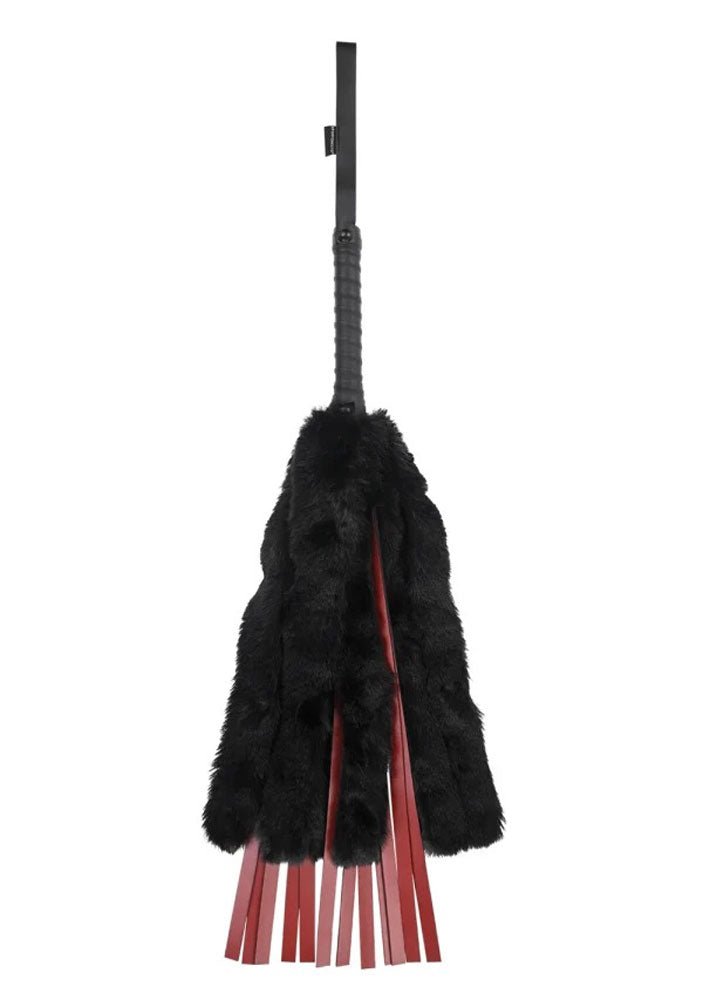 Saffron Faux Fur Flogger - Black/red - TruLuv Novelties