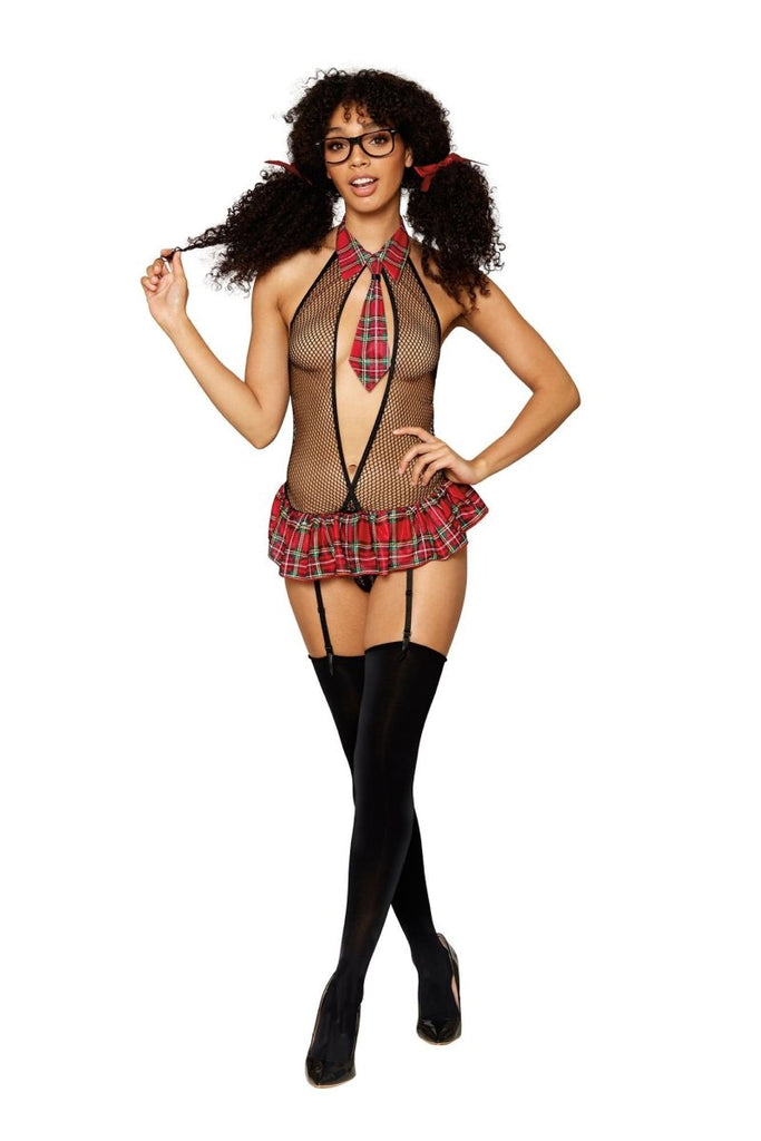 School Girl Fantasy - Size - Black/red - TruLuv Novelties