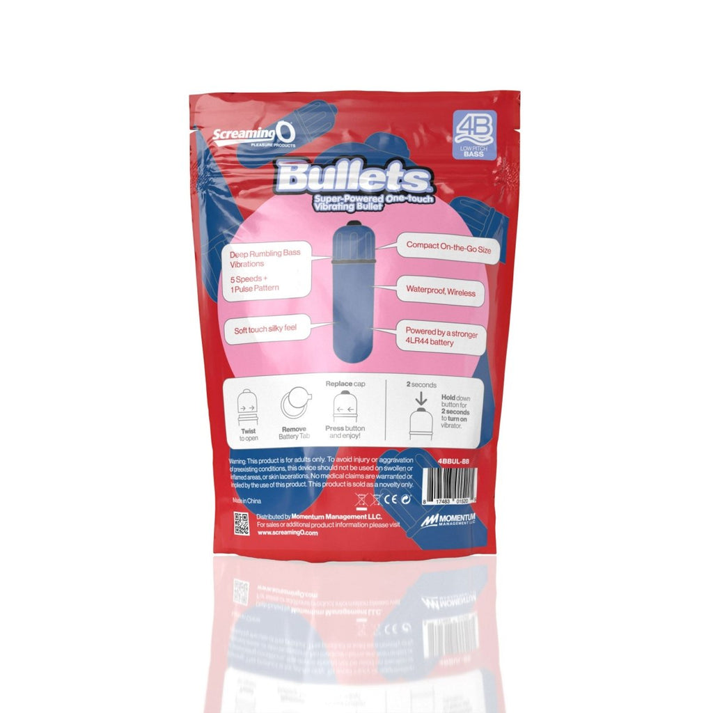 Screaming O 4b - Bullet - Super Powered One Touch Vibrating Bullet - Blueberry - TruLuv Novelties