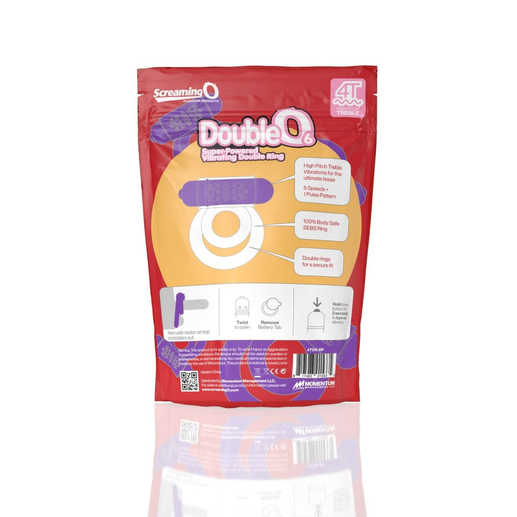 Screaming O 4t - Double O 6 Super Powered Vibrating Double Ring - Grape - TruLuv Novelties