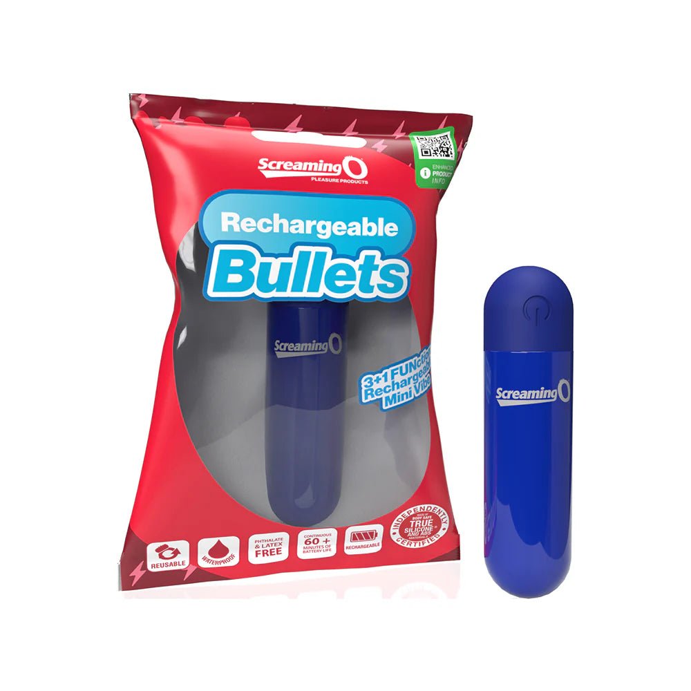 Screaming O Rechargeable Bullets Blue - TruLuv Novelties