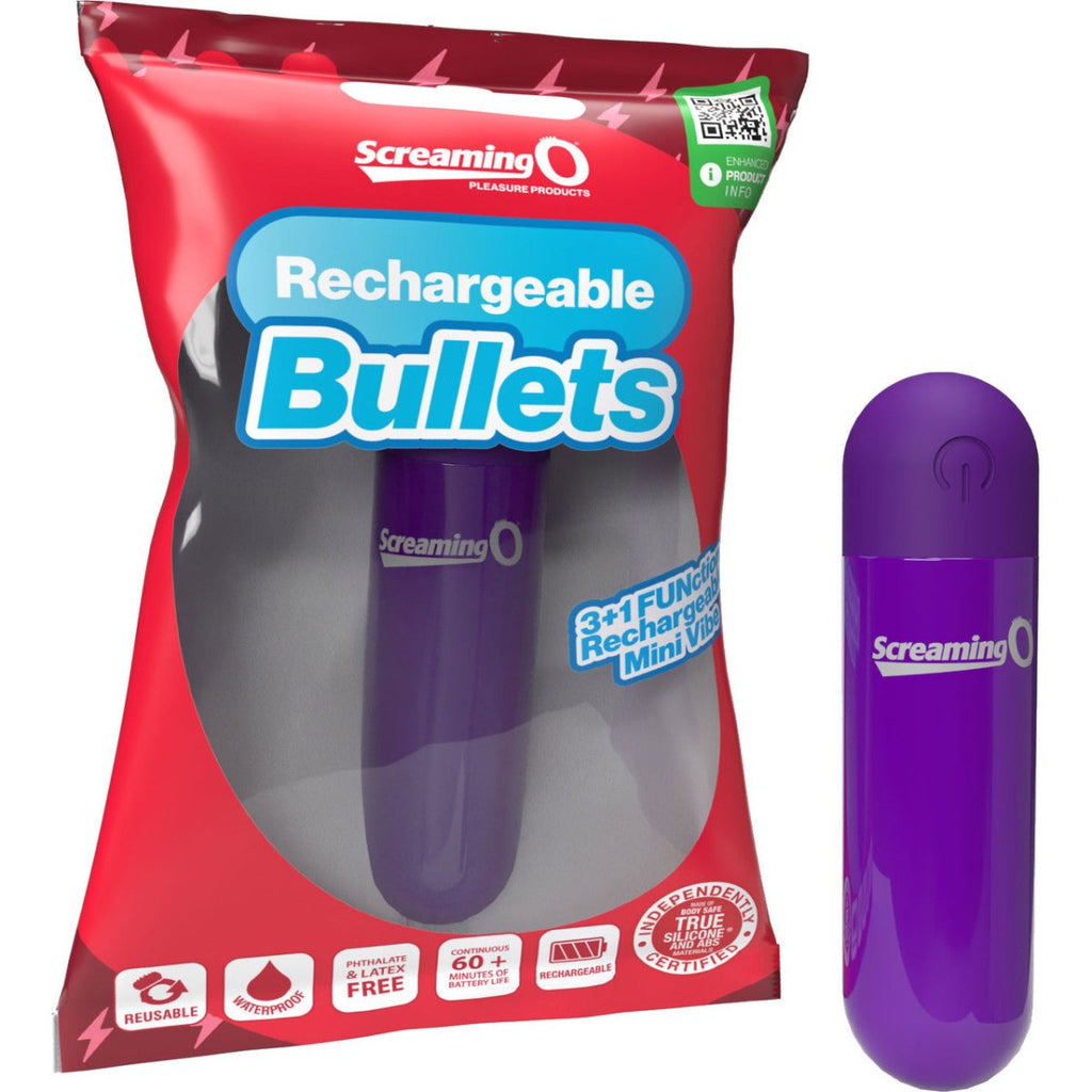 Screaming O Rechargeable Bullets - Purple - TruLuv Novelties