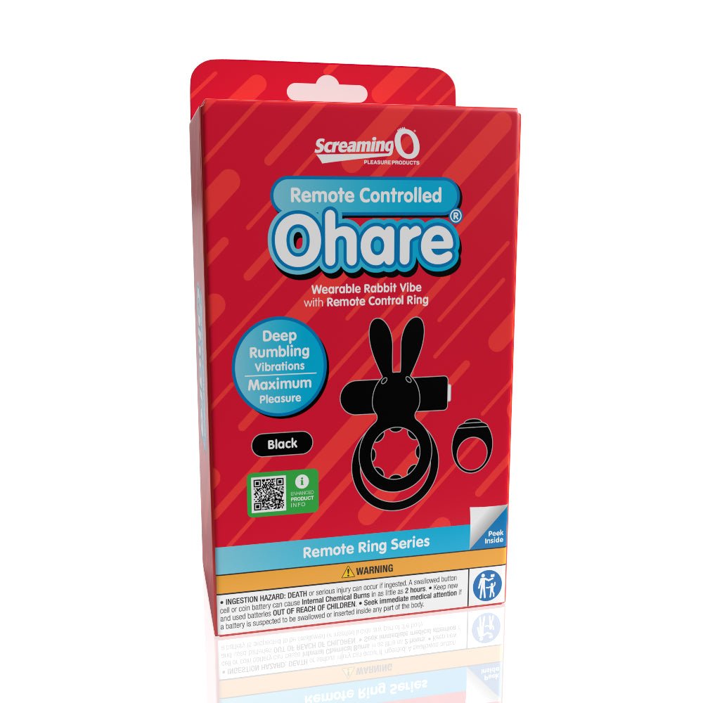 Screaming O Remote Controlled Ohare Vibrating Ring - Black - TruLuv Novelties