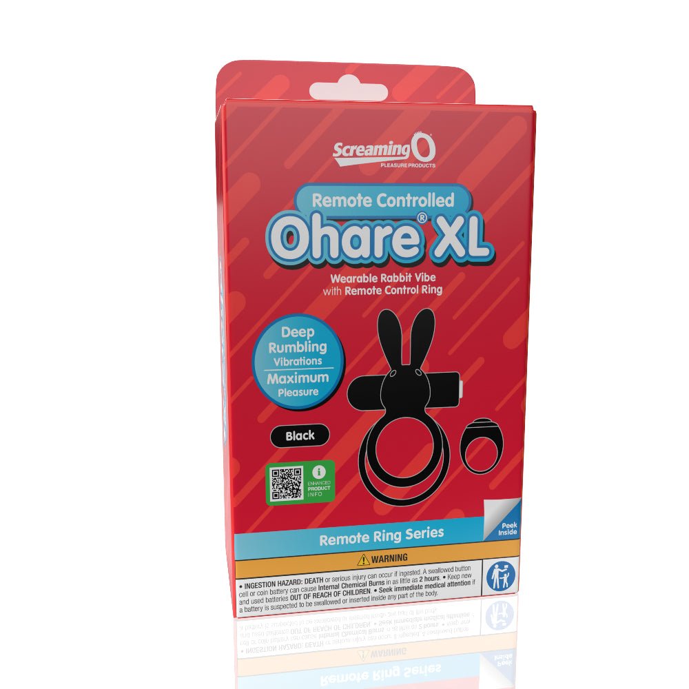 Screaming O Remote Controlled Ohare XL Vibrating Ring - Black - TruLuv Novelties