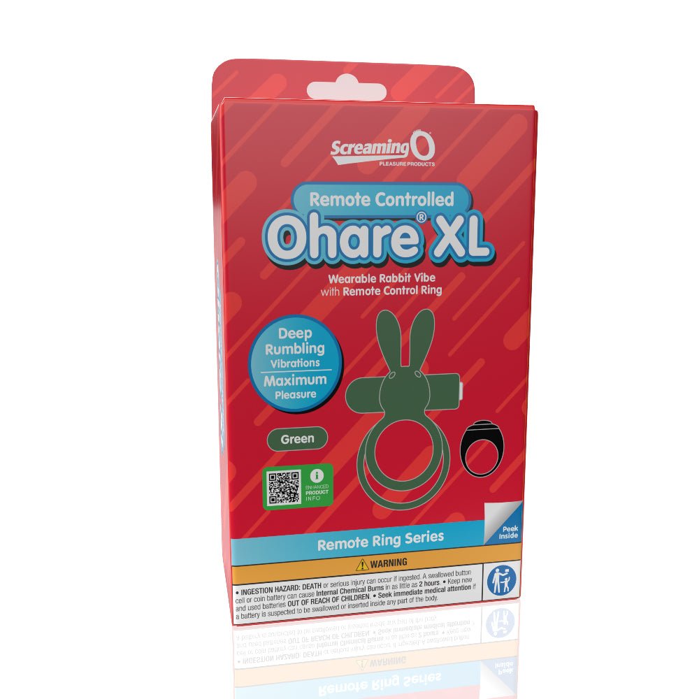 Screaming O Remote Controlled Ohare XL Vibrating Ring - Green - TruLuv Novelties