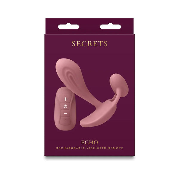 Secrets Echo Insertable Vibe with Remote Dusty Rose - TruLuv Novelties
