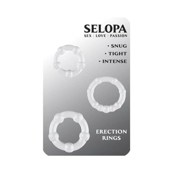 Selopa Erection Rings Cock Ring Set Clear - TruLuv Novelties