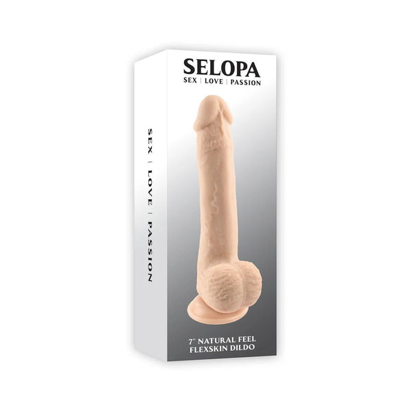 Selopa Natural Feel Flexskin Bendable Dildo with Moving Material 7 in. Light - TruLuv Novelties