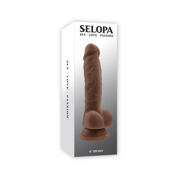 Selopa Non-Vibrating Dildo 6 in. Dark - TruLuv Novelties