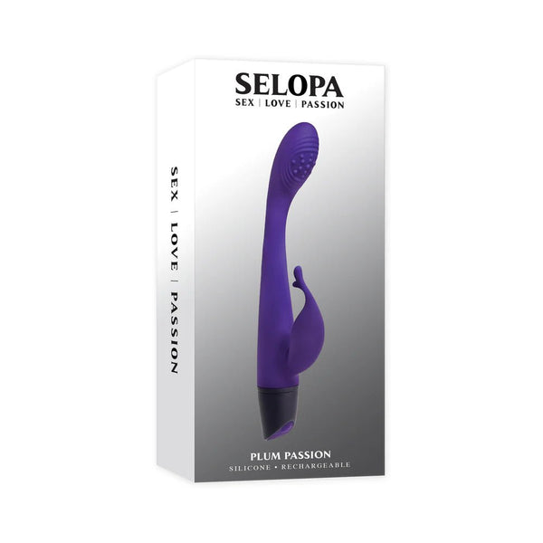 Selopa Plum Passion Rechargeable Dual Stim Silicone Purple - TruLuv Novelties
