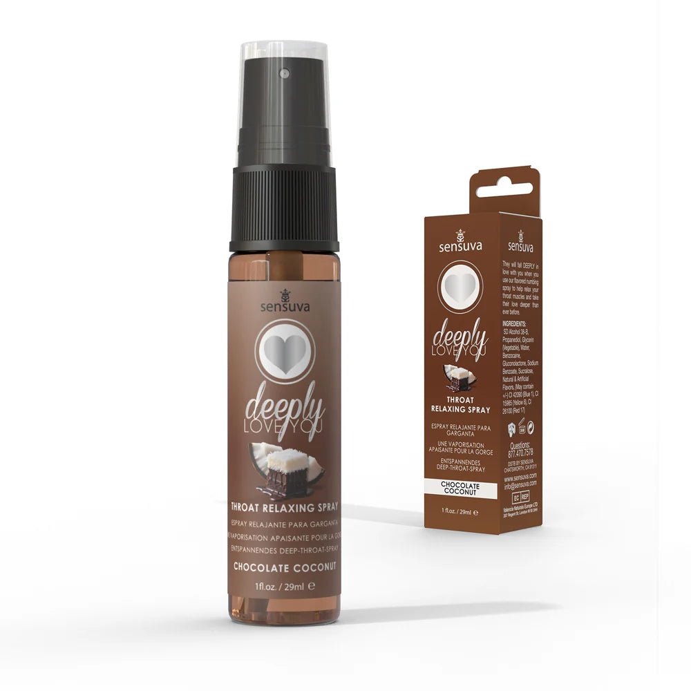 Sensuva Deeply Love You Throat Relaxing Spray Chocolate Coconut 1 oz. - TruLuv Novelties