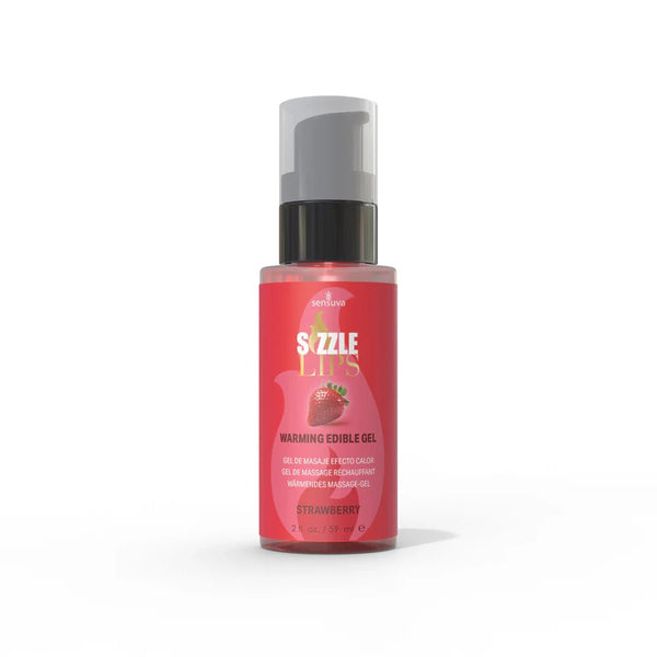 Sensuva Sizzle Lips Warming Gel Strawberry 2 oz. - TruLuv Novelties
