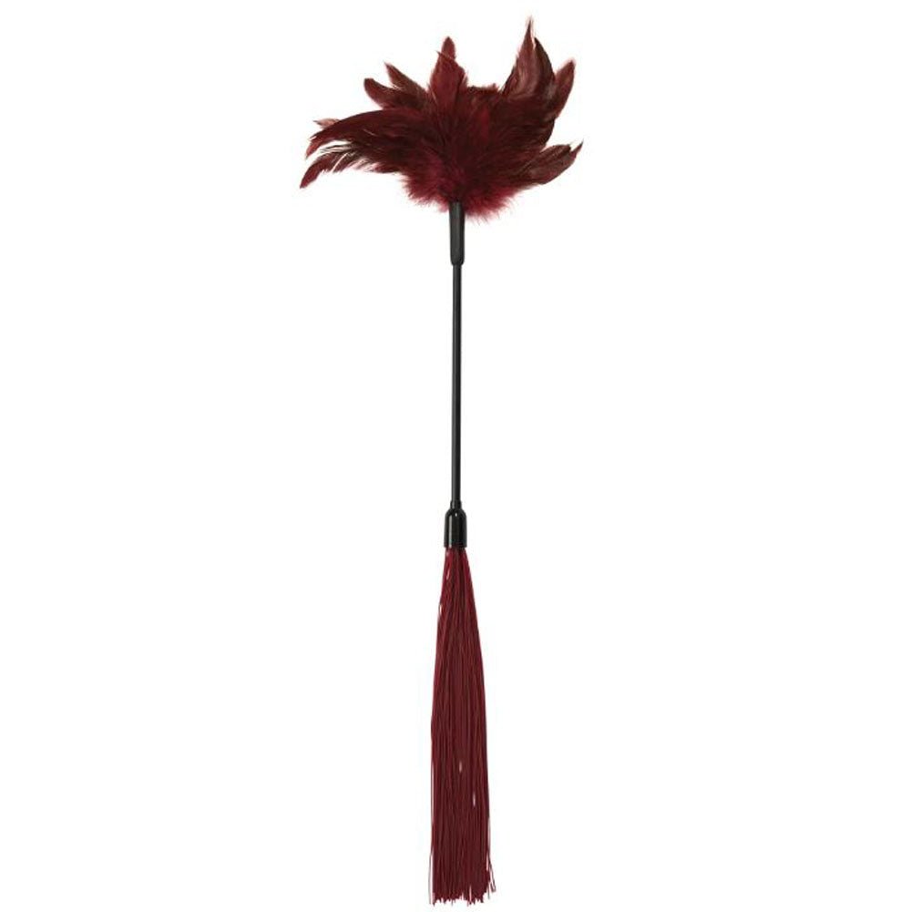 Sex and Mischief Enchanted Feather Tickler - Burgundy - TruLuv Novelties