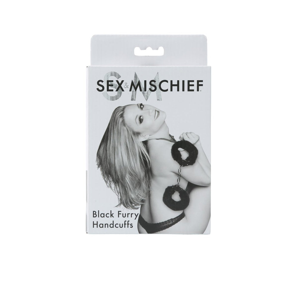 Sex and Mischief Furry Handcuffs - Black - TruLuv Novelties