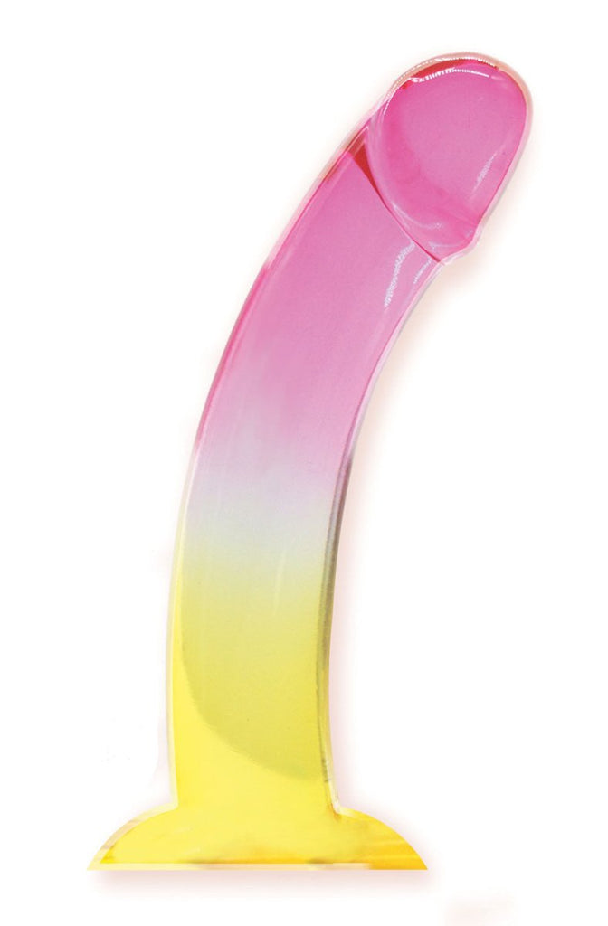 Shades, 8.25" Smoothie Jelly Tpr Gradient Dong - Pink and Yellow - TruLuv Novelties