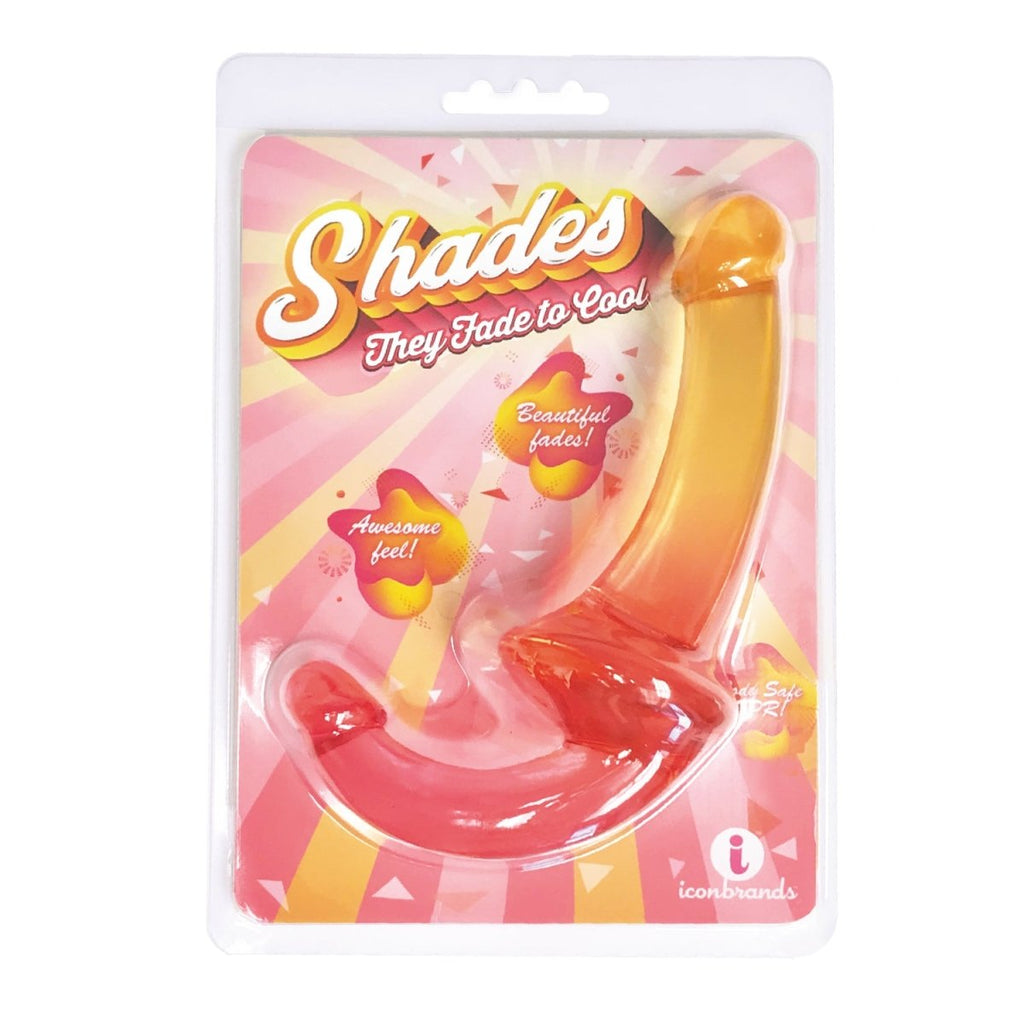 Shades - 9.5 Inch Strapless Double Dong - Pink to Orange - TruLuv Novelties