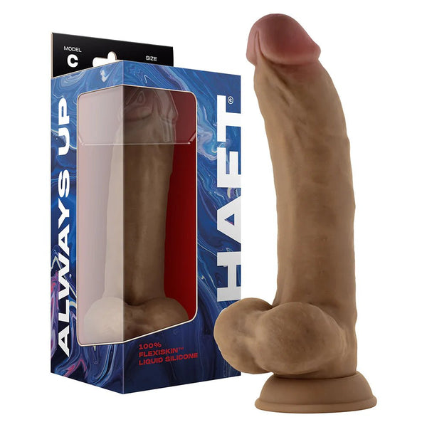 Shaft Model C: 9.5 in. Dual Density Silicone Dildo with Balls Oak - TruLuv Novelties