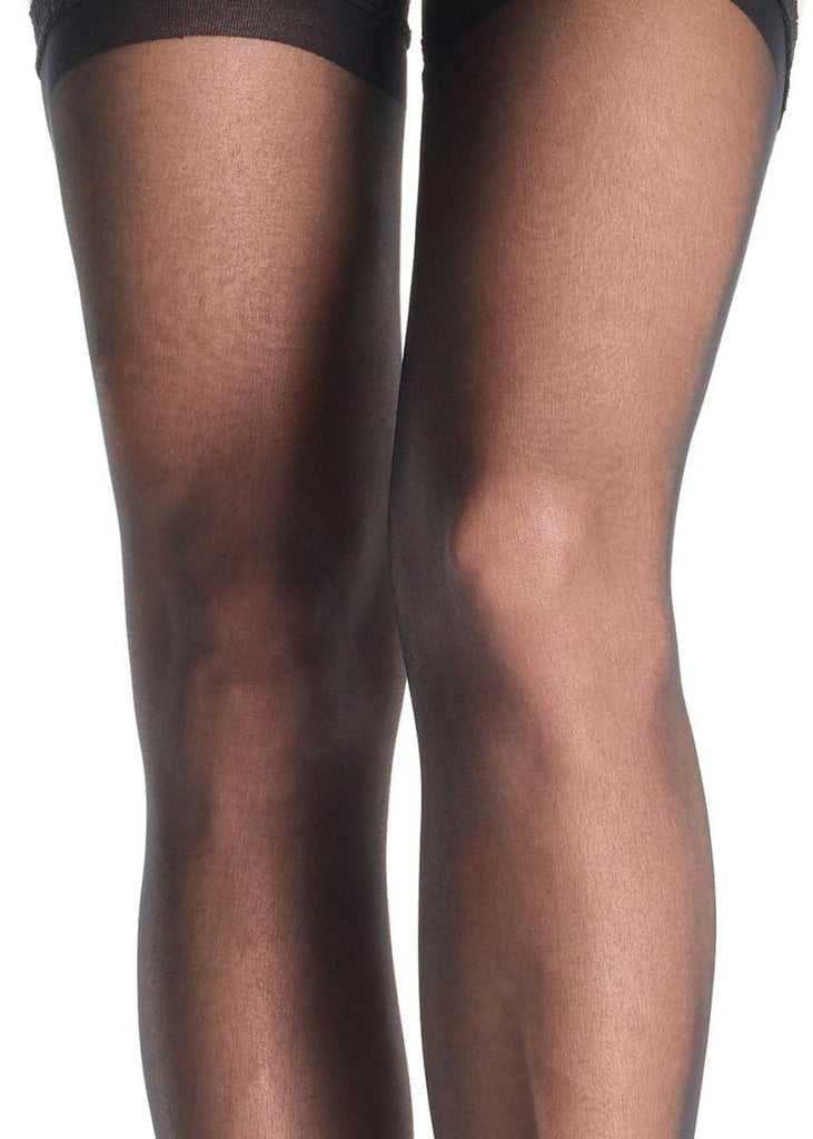 Sheer Lace Top Stockings With Attached Lace Garter Belt - Size. - TruLuv Novelties