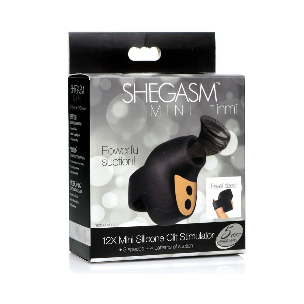 Shegasm Mini 12X Mini Silicone Clit Stimulator Black - TruLuv Novelties
