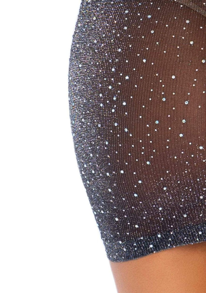 Shimmery Rhinestone Tube Dress - One Size - Black/silver - TruLuv Novelties