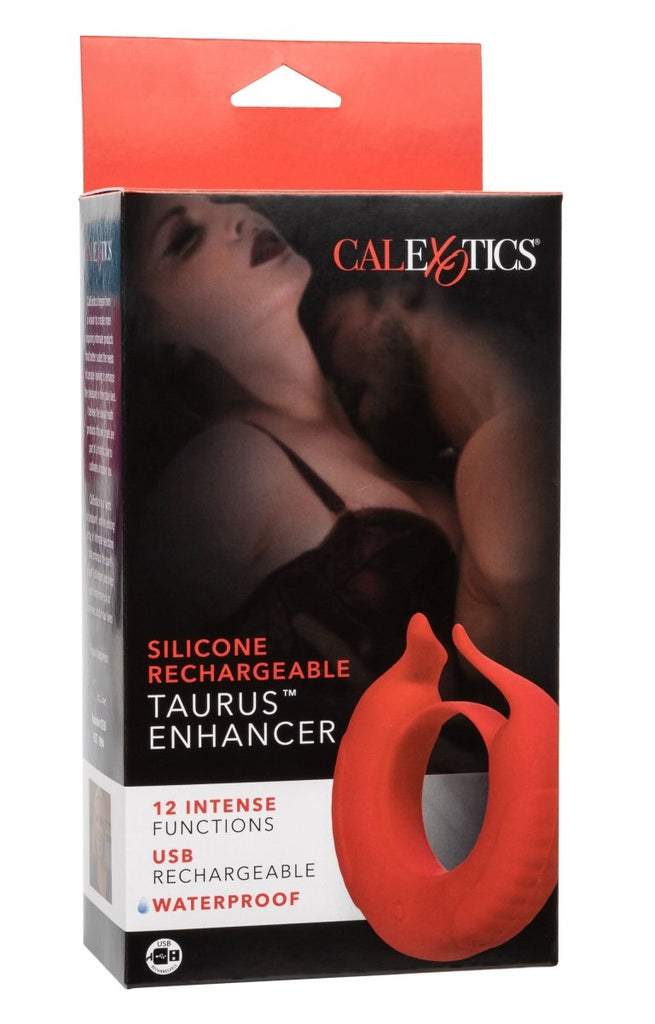 Silicone Rechargeable Taurus Enhancer - Red - TruLuv Novelties