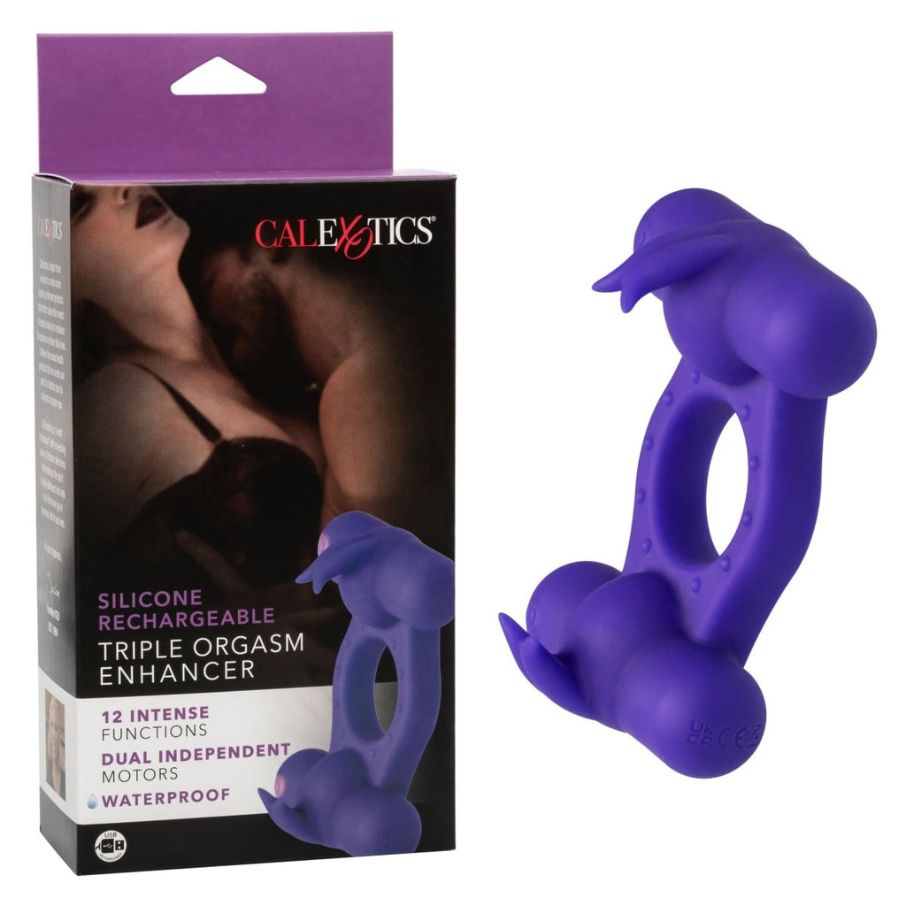 Silicone Rechargeable Triple Orgasm Enhancer - Purple - TruLuv Novelties