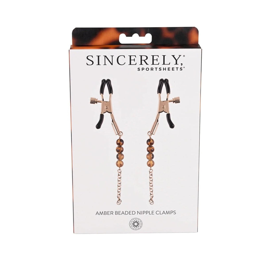 Sincerely Amber Beaded Nipple Clamp - TruLuv Novelties