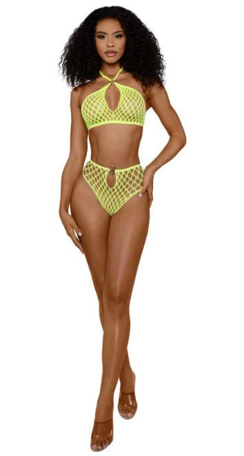 Situation Net 2 - Piece Set - Os - Neon Yellow - TruLuv Novelties