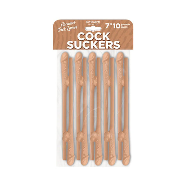 Skins Pecker Straws Caramel Lovers (10 - Pack) - TruLuv Novelties