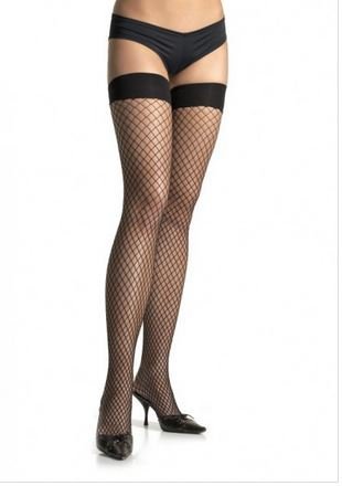 Spandex Industrial Net Thigh Highs - Black - TruLuv Novelties