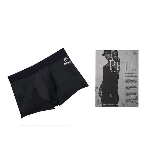 SpareParts Pete Trunks Nylon Packing Underwear Black Size XL - TruLuv Novelties
