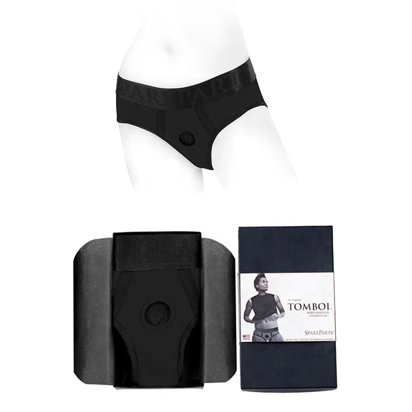 SpareParts Tomboi Nylon Briefs Harness Black Size 3XL - TruLuv Novelties