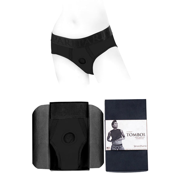SpareParts Tomboi Nylon Briefs Harness Black Size XL - TruLuv Novelties