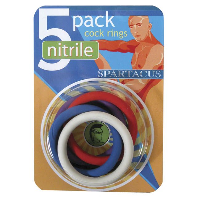 Spartacus Nitrile Cock Rings (5 Per Package/1.5in each) - TruLuv Novelties