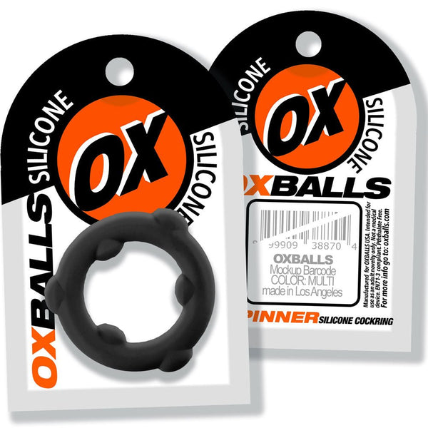 Spinner Single Silicone Ring - Black Silicone - TruLuv Novelties