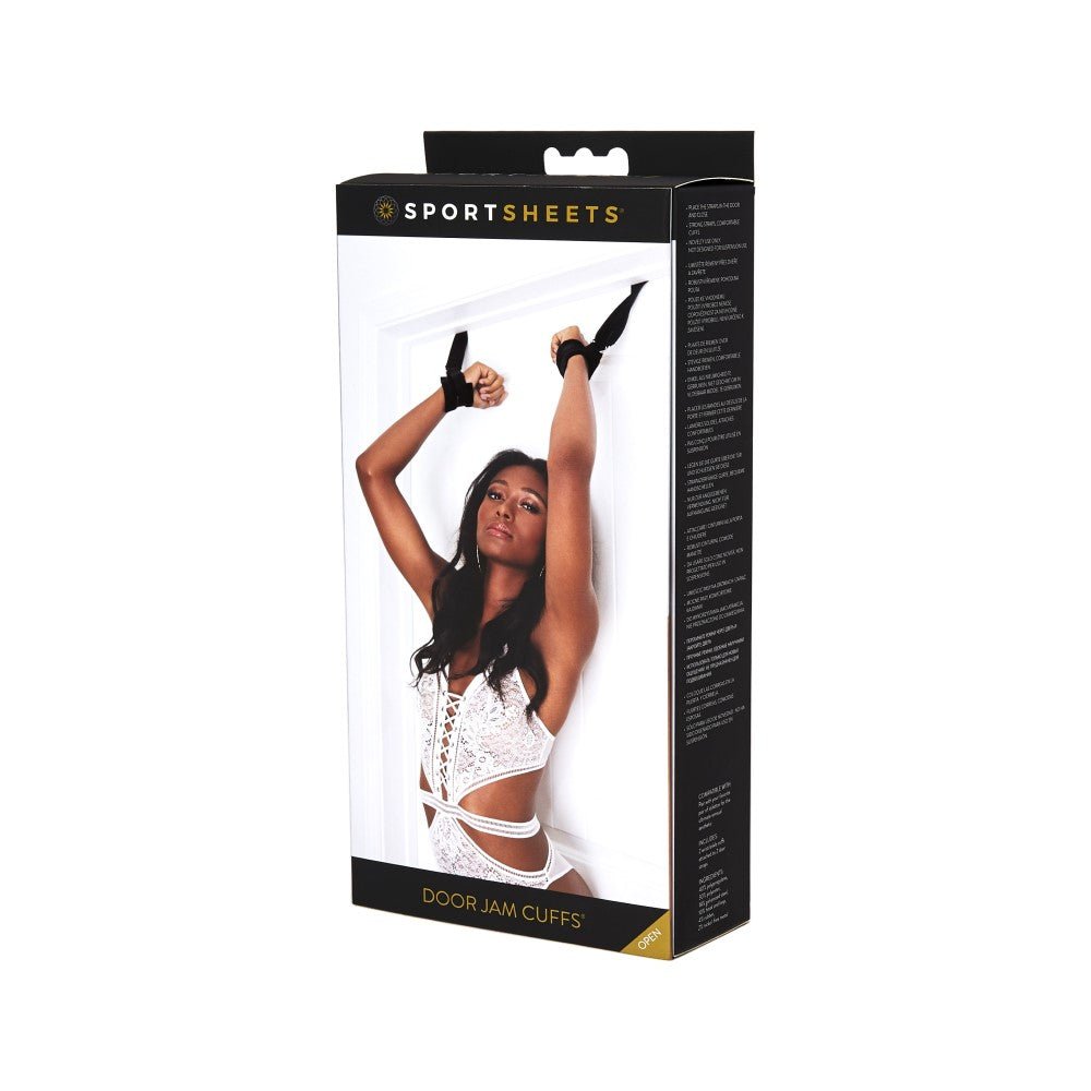 Sportsheets Adjustable Door Jam Cuffs Set Black - TruLuv Novelties