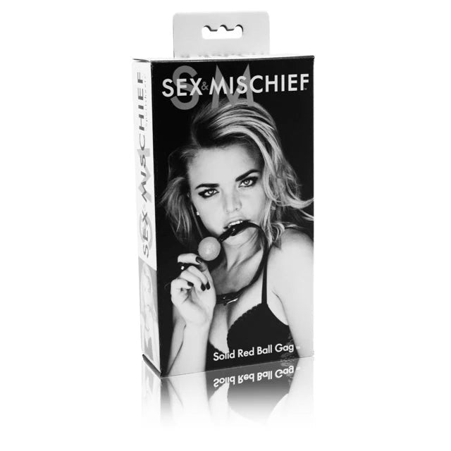 Sportsheets Sex & Mischief Adjustable Solid Ball Gag Red - TruLuv Novelties