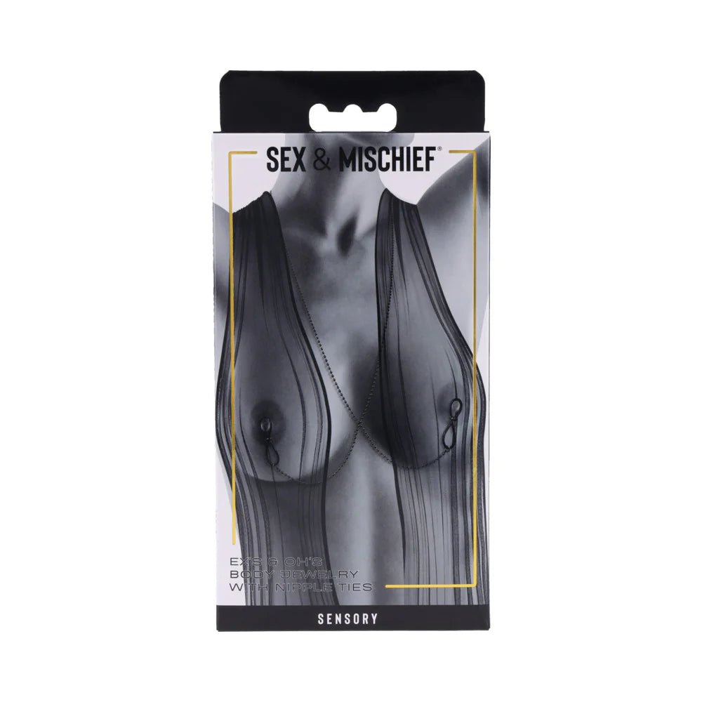 Sportsheets Sex & Mischief Ex's & Oh's Body Jewelry with Nipple Ties - TruLuv Novelties